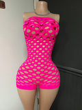 Temptation Rhinestone Cutout Romper